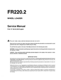 FiatAllis FR220.2 Wheel Loader Service Repair Manual