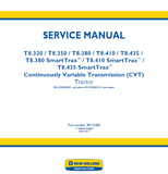 New Holland T8.380 SmartTrax Continuously Variable Transmission (CVT) Tractor Service Repair Manual