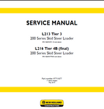 New Holland L213 Tier 3 Skid Steer Loader Service Repair Manual PIN NEM459110 and above