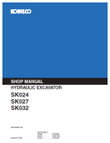 KOBELCO SK024 HYDRAULIC EXCAVATOR Service Repair Manual SN: PV02600 and up