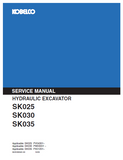 KOBELCO SK030 HYDRAULIC EXCAVATOR Service Repair Manual SN:PW03001 and up