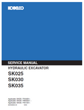 KOBELCO SK025 HYDRAULIC EXCAVATOR Service Repair Manual SN:PV04301 and up