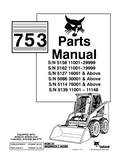 Bobcat 753 Skid Steer Loader Parts Catalogue Manual (S/N 515811001-515829999 )