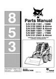Bobcat 853 Skid Steer Loader Parts Catalogue Manual (S/N 5101 25001 & Above)