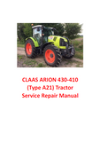CLAAS ARION 430-410 (Type A21) Tractor Service Repair Manual