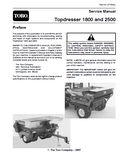 Toro Topdresser 2500 Series Service Repair Manual