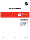 Cummins Onan OTPCB Transfer Switch 40-1000 Amperes Service Repair Manual