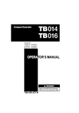 Takeuchi TB014 Mini Excavator operator’s manual SN：11410001