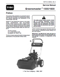 Toro Greensmaster 1000 Service Repair Manual