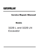 Caterpillar Cat 322B LN Excavator (Prefix 1ZS) Service Repair Manual (1ZS00001 and up)
