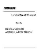 Caterpillar Cat D30D ARTICULATED TRUCK (Prefix 3AJ) Service Repair Manual (3AJ00415 and up)