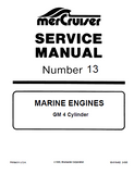 Mercruiser Marine Engines #13 GM 4 Cylinder Service Repair Manual