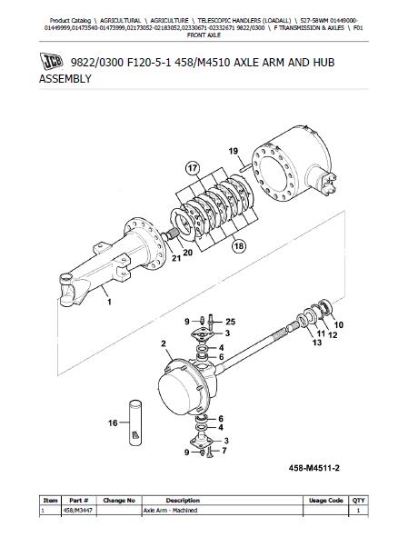 JCB 527-58 WM Telescopic Handlers (Loadall) Parts Catalogue Manual (Se ...
