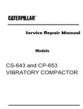 Caterpillar Cat CP-653 VIBRATORY COMPACTOR (Prefix 7JD) Service Repair Manual (7JD00001 and up)