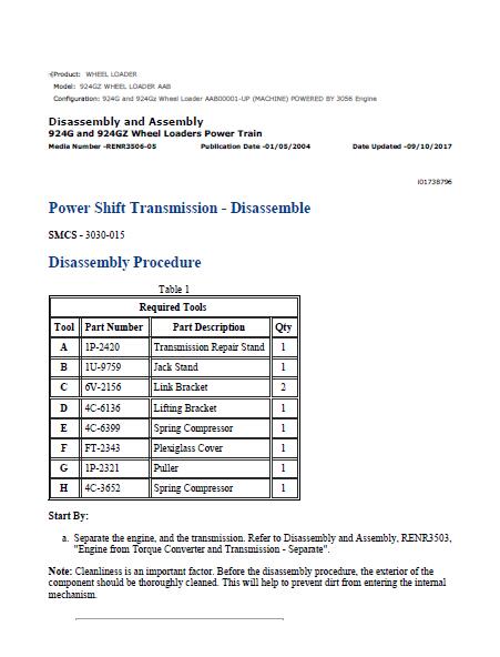 CAT 924G SERVICE MANUAL visual data 5