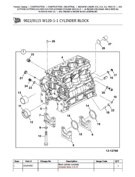 JCB 2DX BACKHOE LOADER Parts Catalogue Manual (Serial Number: 02299689-02304689)