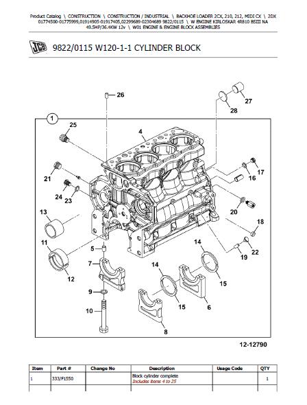 JCB 2DX BACKHOE LOADER Parts Catalogue Manual (Serial Number: 01914905-01917405)