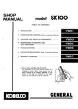 Kobelco SK100 Crawler Excavator Service Repair Manual (YW-2801 ～)