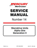 Mercury Mercruiser Sterndrive Units Alpha One Generation Ⅱ Service Repair Manual