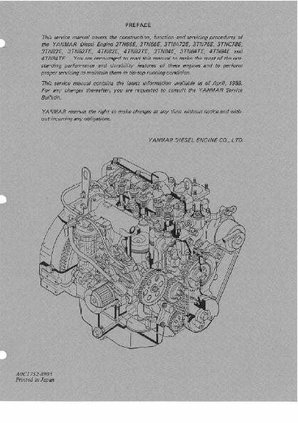 Yanmar 4TN82TE Diesel Engine Service Repair Workshop Manual