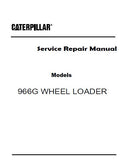 Caterpillar Cat 966G WHEEL LOADER (Prefix 8XW) Service Repair Manual (8XW00001-00346)