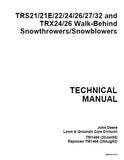 John Deere TRS26 Walk-Behind Snowthrowers & Snowblowers Service Repair Manual (TM1466)