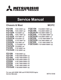 MITSUBISHI FGC20N HO FORKLIFT TRUCKS CHASSIS, MAST AND OPTIONS Service Repair Manual SN：AF90-10121-20120