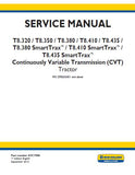 New Holland T8.380 CVT TIER 4B Tractor Service Repair Manual [ZFRE05001- ]