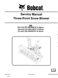 Bobcat 3SB Three-Point Snow Blower Service Repair Manual 54 Inch S/N ABCW00101 And Above