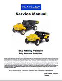 Cub Cadet 4x2 Utility Vehicle Poly Bed Steel Bed Service Repair Manual