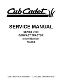 Cub Cadet 7360SS Compact Tractor Service Repair Manual