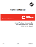 Cummins Onan C1500 D6 RG Rental Package Generator Set with PowerCommand 3201 Controller Service Repair Manual
