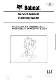 Bobcat Winch Hoist 4T Service Repair Manual S/N AK3D00101 And Above