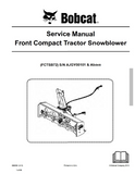 Bobcat FCTSB72 Front Compact Tractor Snowblower Service Repair Manual S/N AJGY00101 And Above