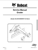 Bobcat Grader 84 Service Repair Manual S/N 648000101 And Above