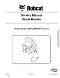 Bobcat Rebar Bender Service Repair Manual S/N AZHN00101 And Above