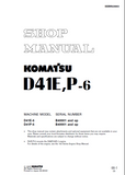Komatsu D41E-6 Dozer Bulldozer Service Repair Manual S/N B40001 and up