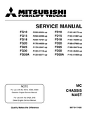 Mitsubishi FD20 Forklift Trucks Service Repair Manual SN: F18B-10496-UP