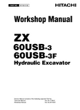 HITACHI ZAXIS ZX 60USB-3 EXCAVATOR Service Repair Manual