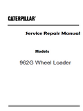 Caterpillar Cat 962G WHEEL LOADER (Prefix BDP) Service Repair Manual (BDP00001 and up)