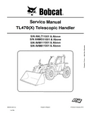 Bobcat TL470(X) Telescopic Handler Service Repair Manual S/N: AVM611001 AND Above