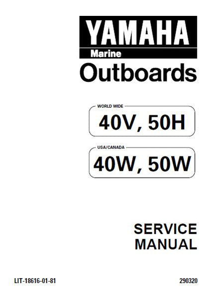 YAMAHA OUTBOARD 40VEO, 40ER Service Repair Manual X: 740146 -