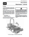 Toro Reelmaster 3100D Mower Service Repair Manual