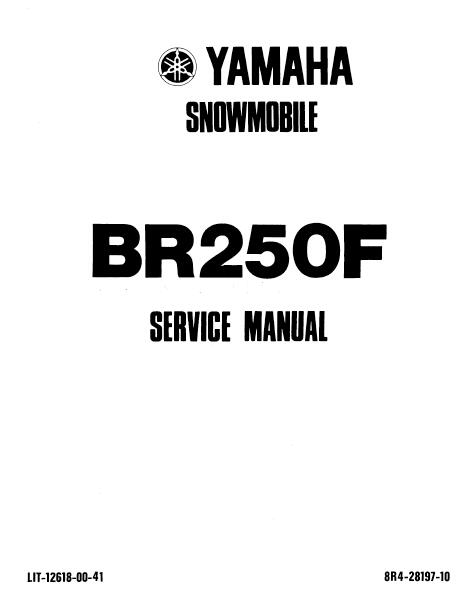 Yamaha BR250F Snowmobile Service Repair Manual