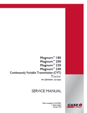 CASE IH Magnum 180 Continuously Variable Transmission (CVT) Tractor Service Repair Manual (PIN ZJRH04001 and above)