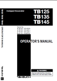 Takeuchi TB125 Compact Excavator Operator manual SN：12514526 and up