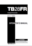 Takeuchi TB28FR Mini Excavator Operator manual (Serial No. 12820004 and up)
