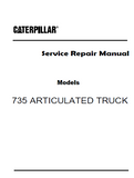 Caterpillar Cat 735 ARTICULATED TRUCK (Prefix 3T5) Service Repair Manual (3T500001 and up)