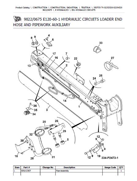 JCB 35DTCR T4 Teletruk Parts Catalogue Manual (Serial Number: 02252520-02254520)