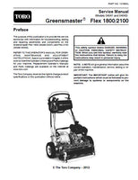 Toro Greensmaster Flex 1800 (Model 04041) Service Repair Manual